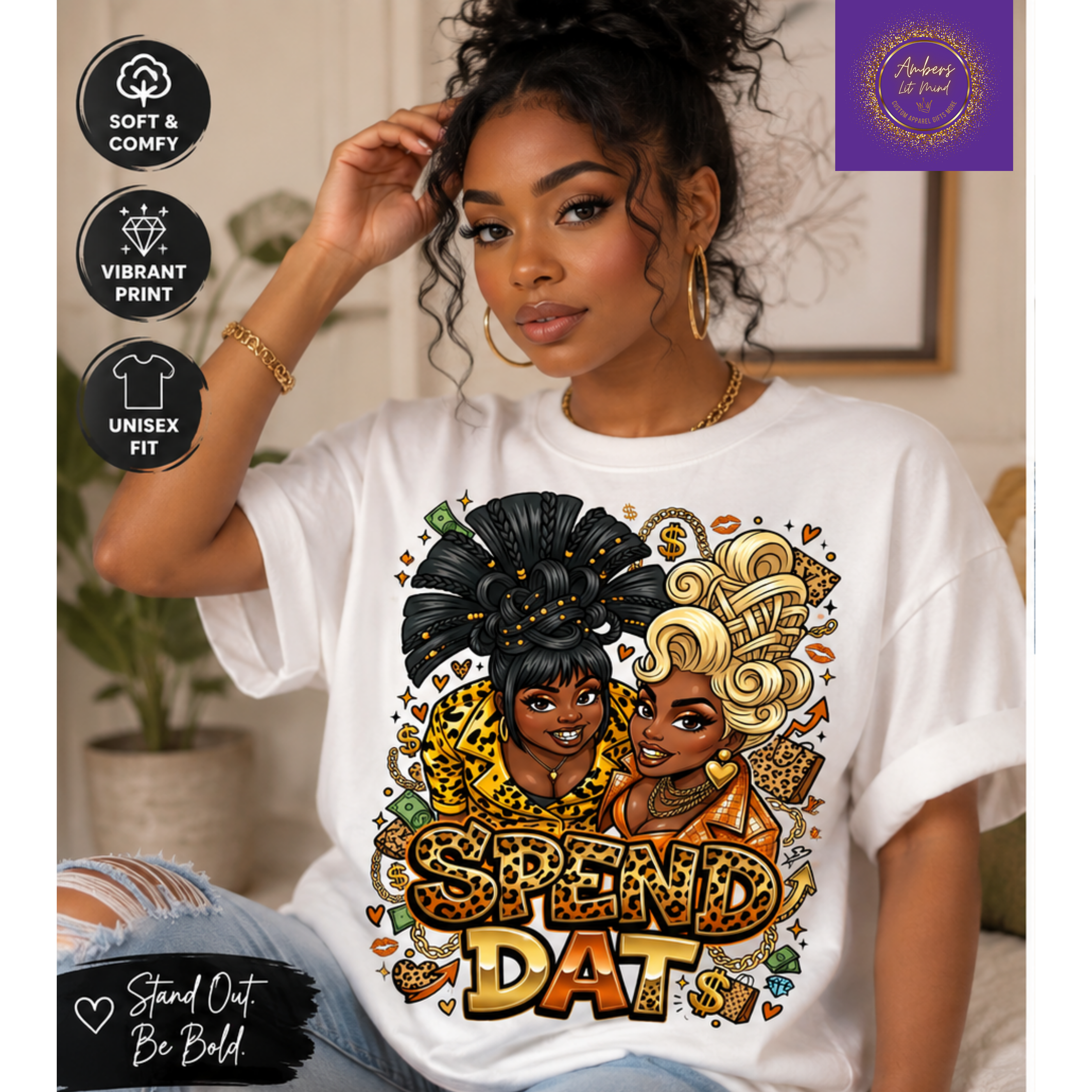 Spend Dat  Graphic Tee | Bold Fashion Statement Shirt | Women’s Streetwear | Bougie Style T-Shirt