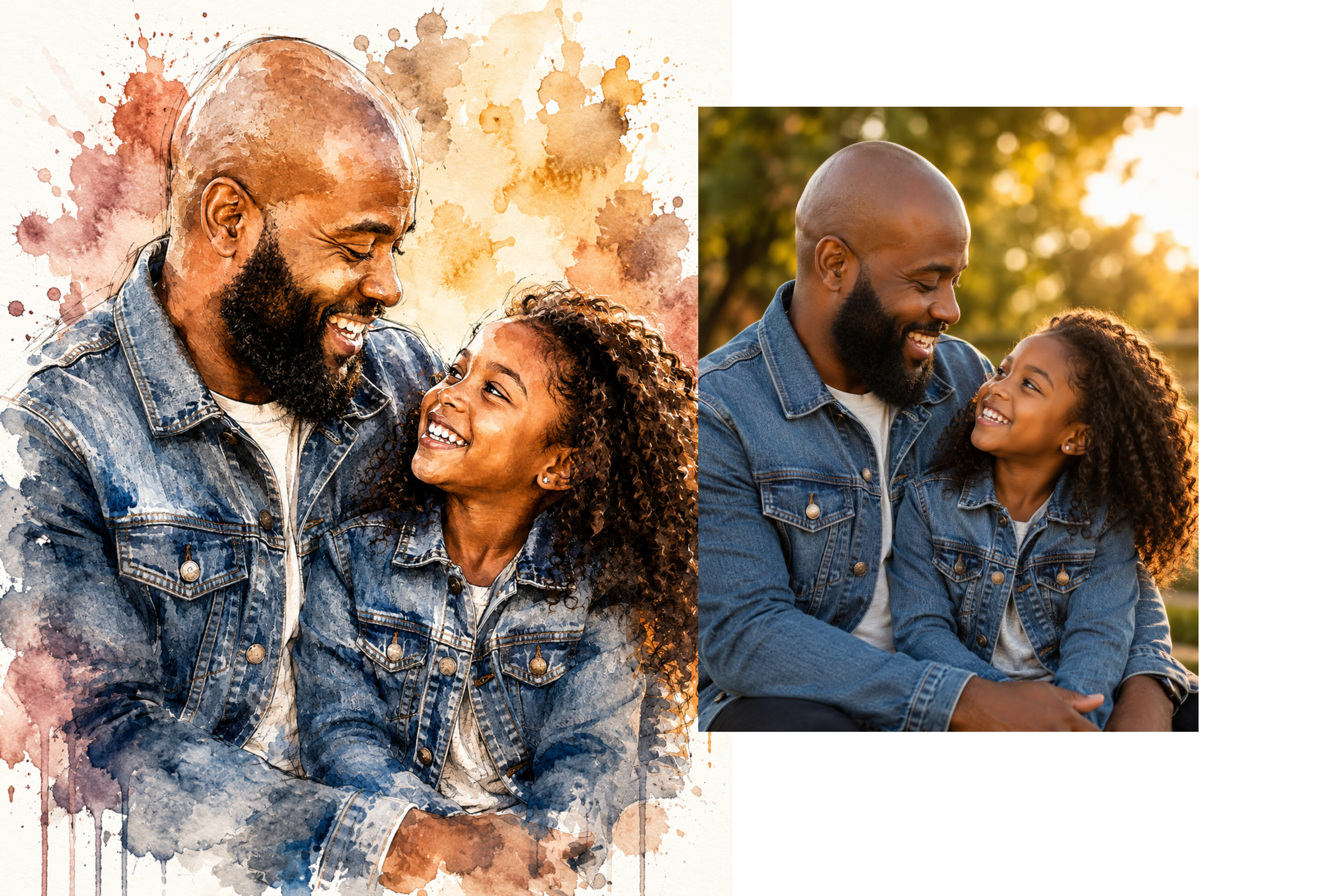 Custom Watercolor Canvas Portrait | Personalized Photo to Canvas Art