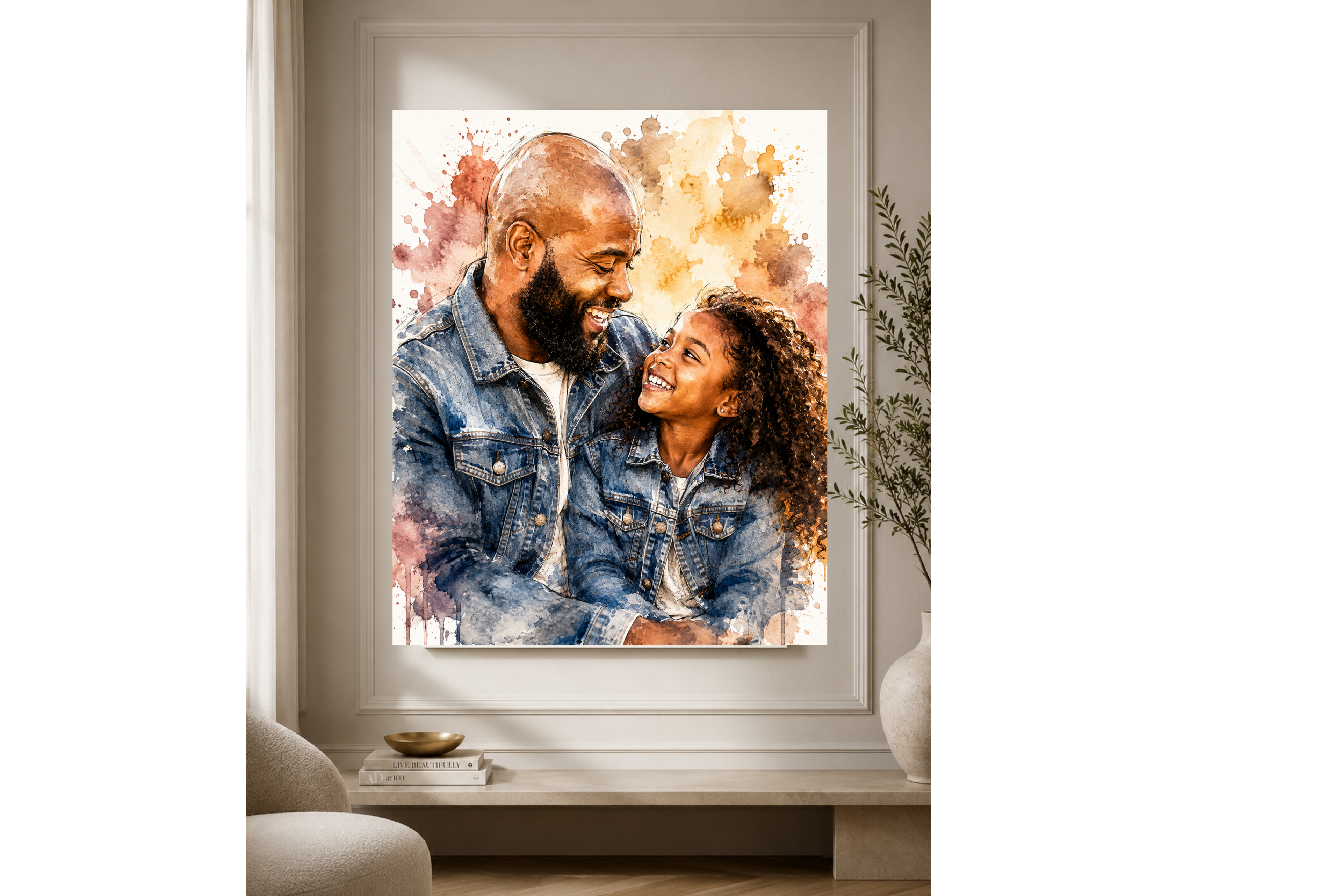 Custom Watercolor Canvas Portrait | Personalized Photo to Canvas Art