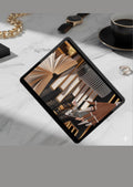 Kindle case with geometric design on a marble surface