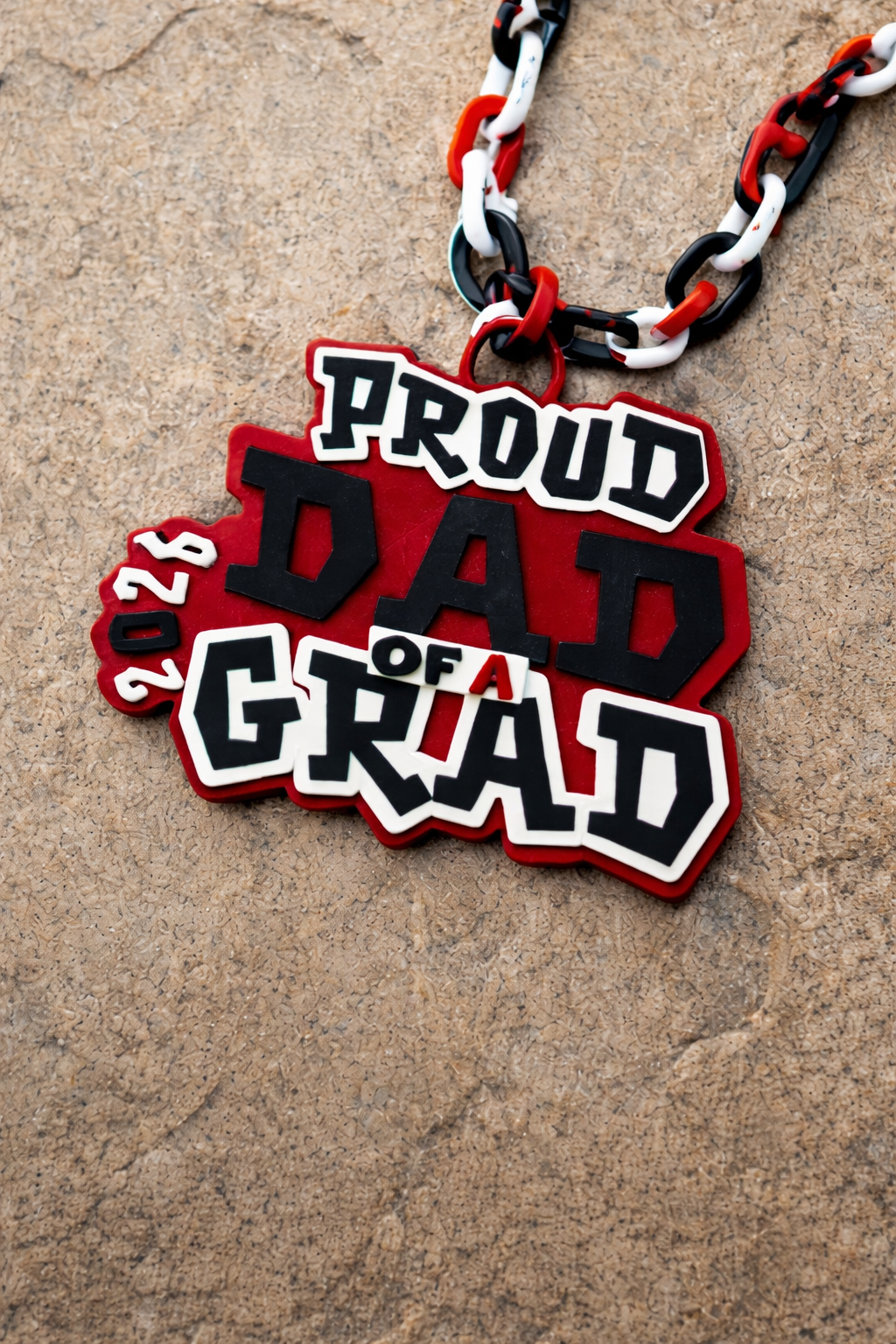 Proud dad of a grad in red black and white 